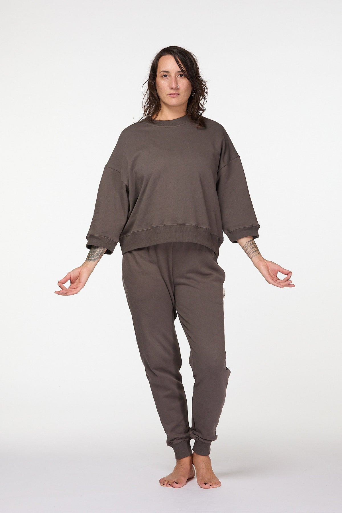 Brown Cotton Fleece Track Pants Australia