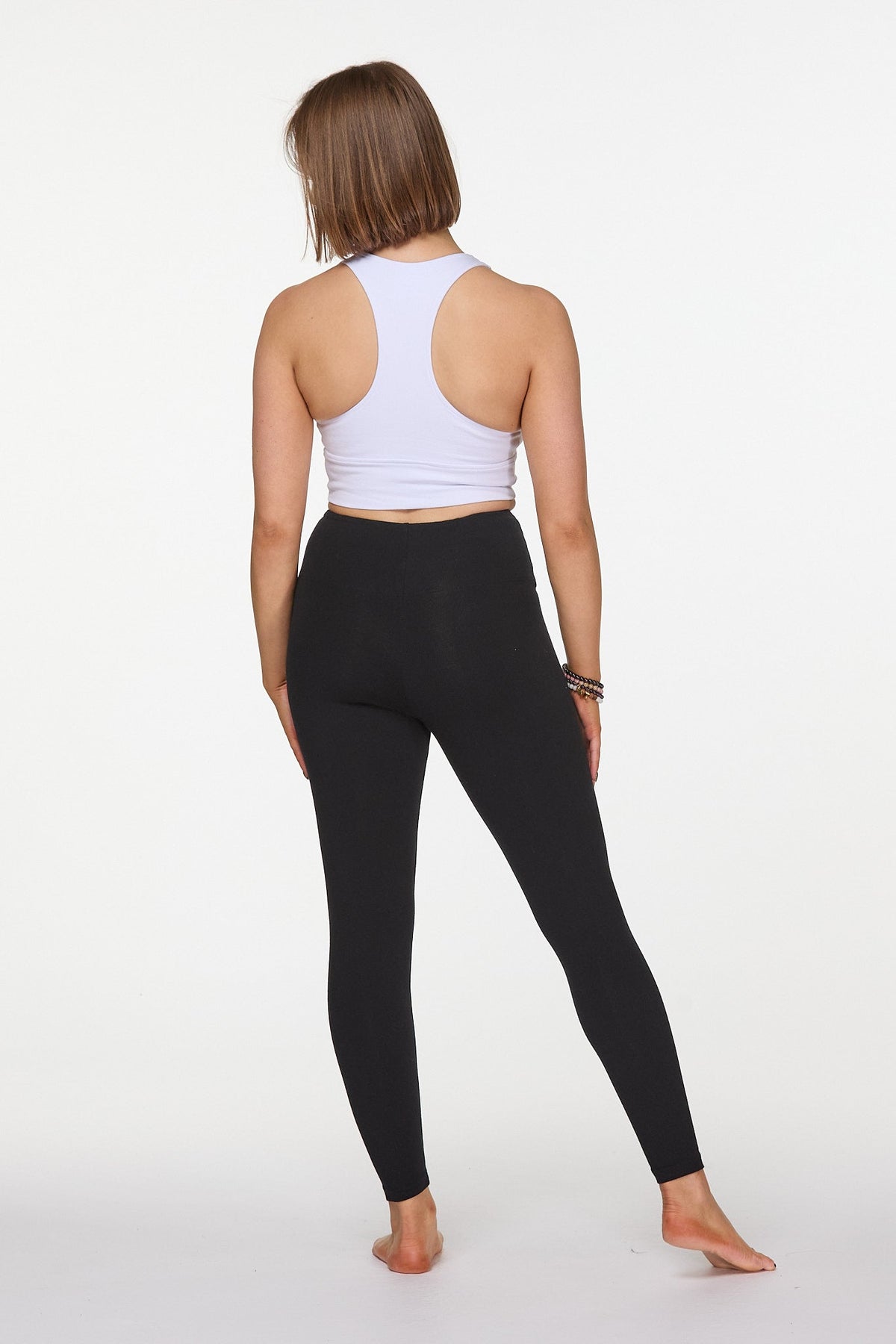 Feminine Racer Back Cotton sports bra white Australia Luna  Soul