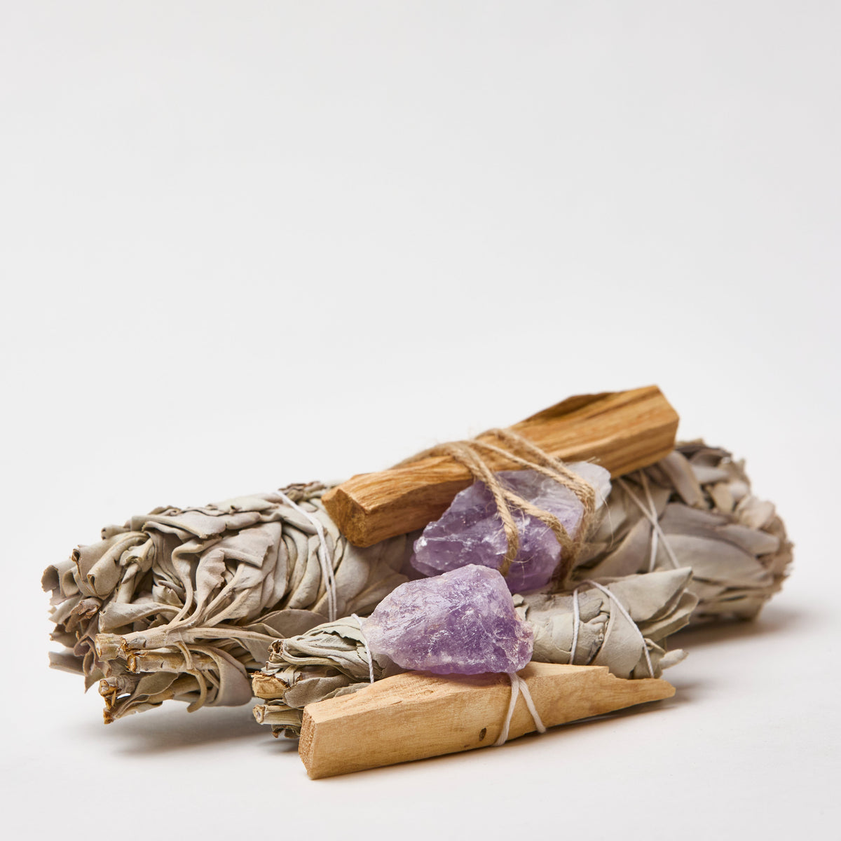 Smudge Kit White Sage with Palo Santo &amp; Amethyst Crystal  Luna &amp; Soul Australia 2