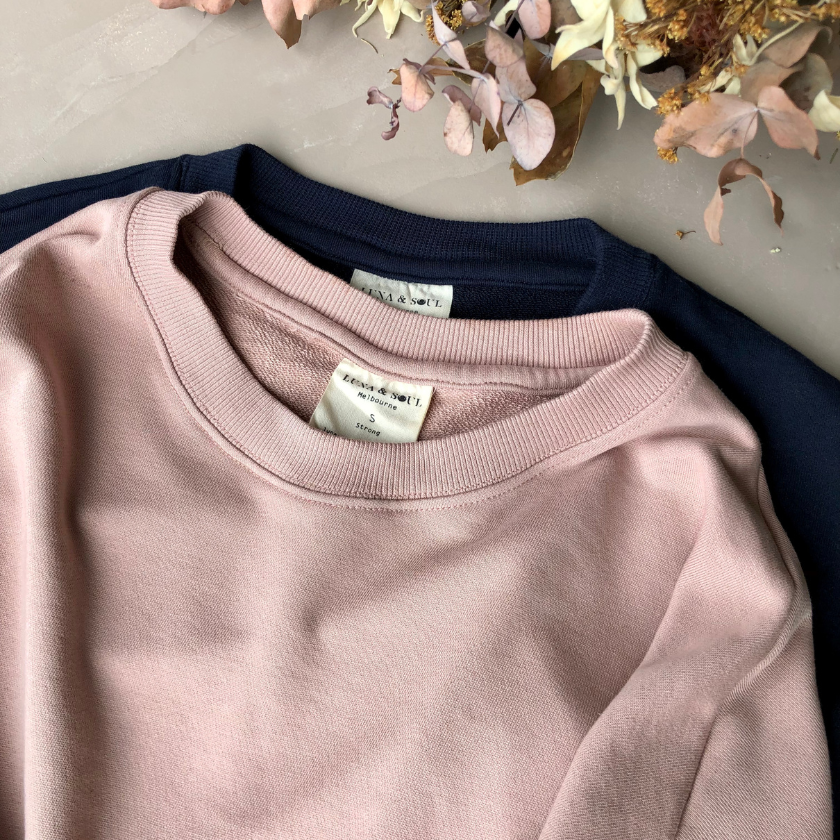 Navy Cotton Sweater made in Australia 