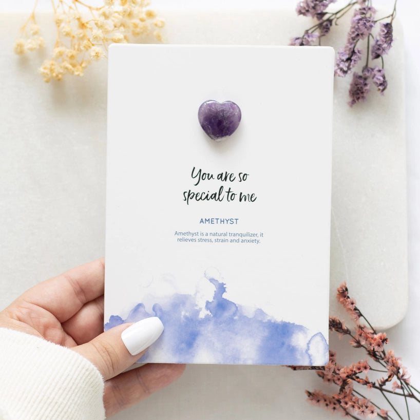 Amethyst Crystal Greeting Card  Luna and Soul