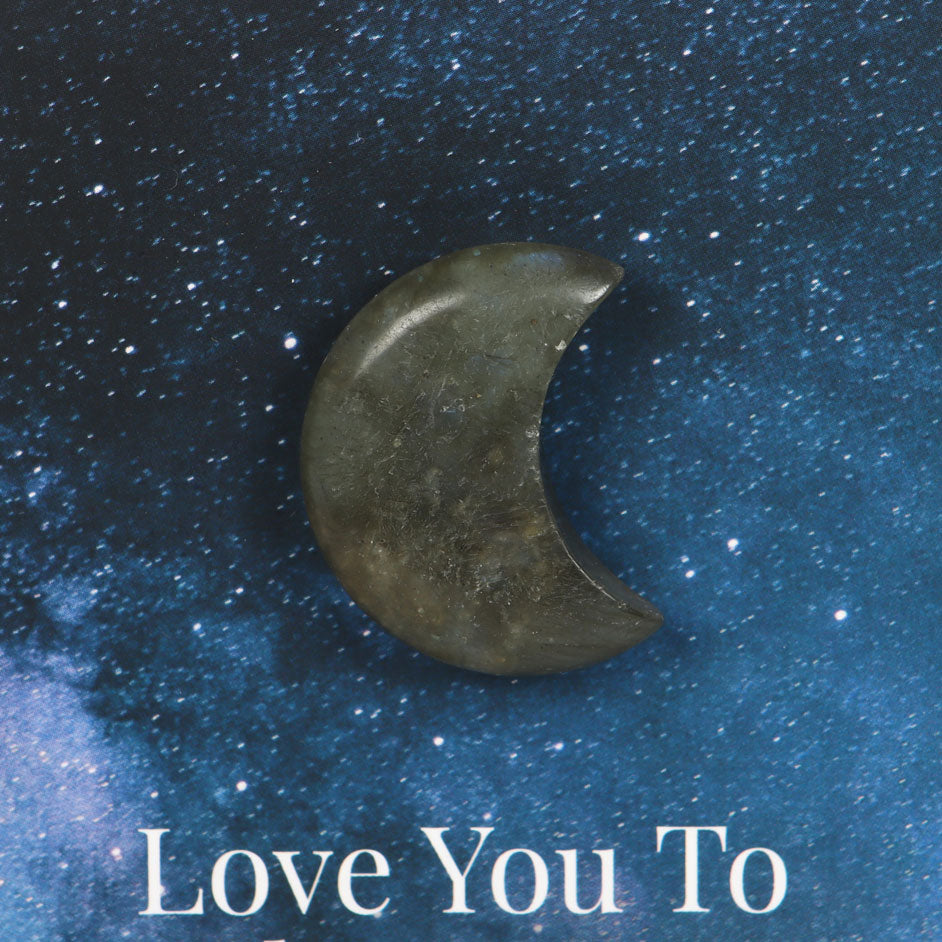 Labradorite Crystal Moon Greeting Card