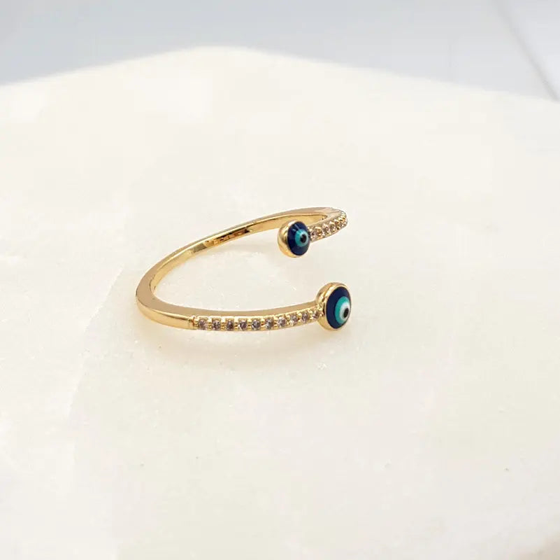 Evil Eye Adjustable Ring  Gold _ Luna &amp; Soul Australia