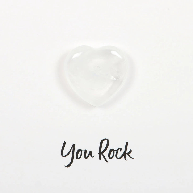 Clear Quartz Crystal Heart Greeting Card Luna &amp; Soul Australia