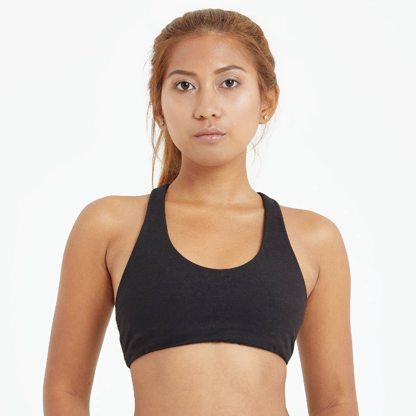 Cotton Sports Bra Black Luna & Soul Australia