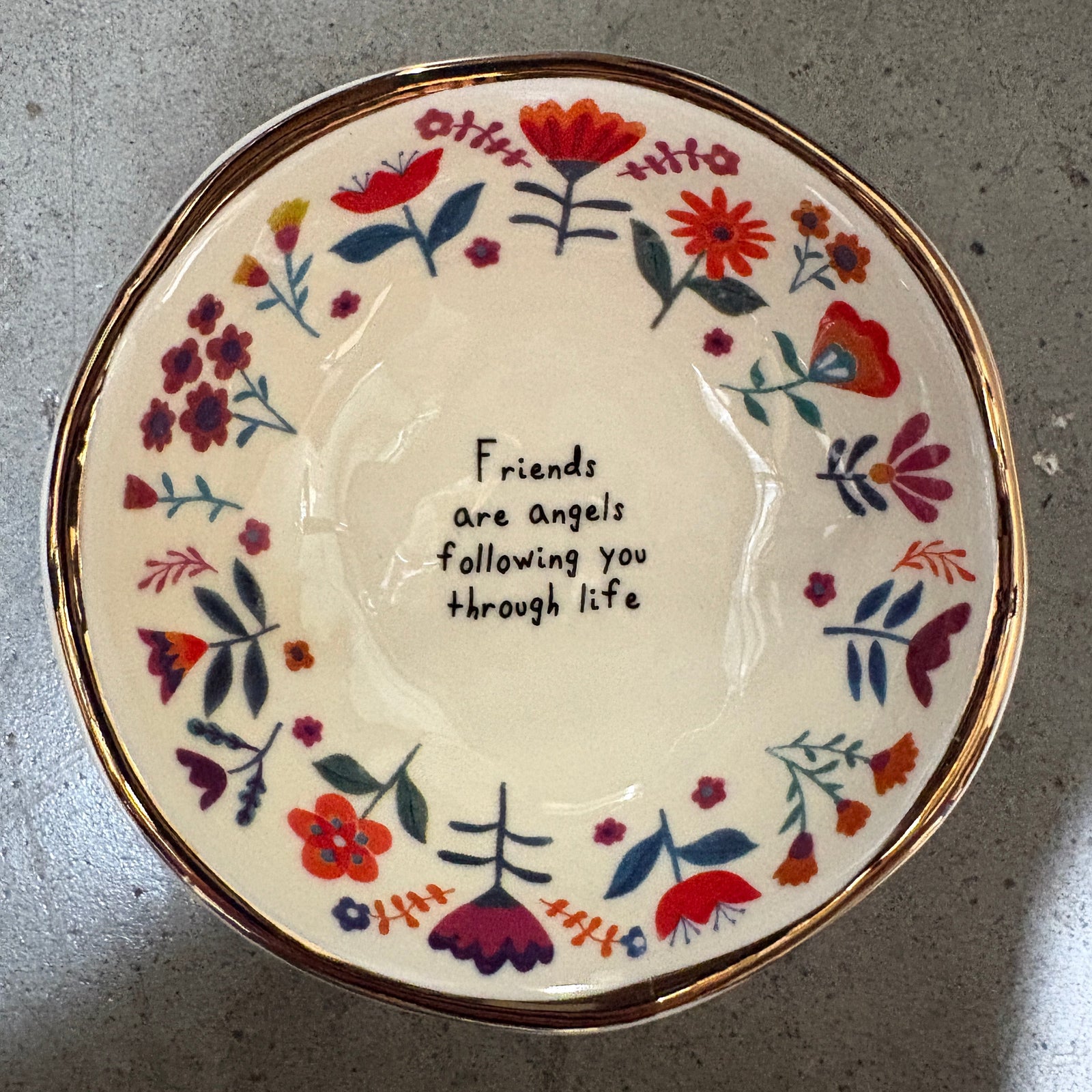 Friend are angels ceramic bowl