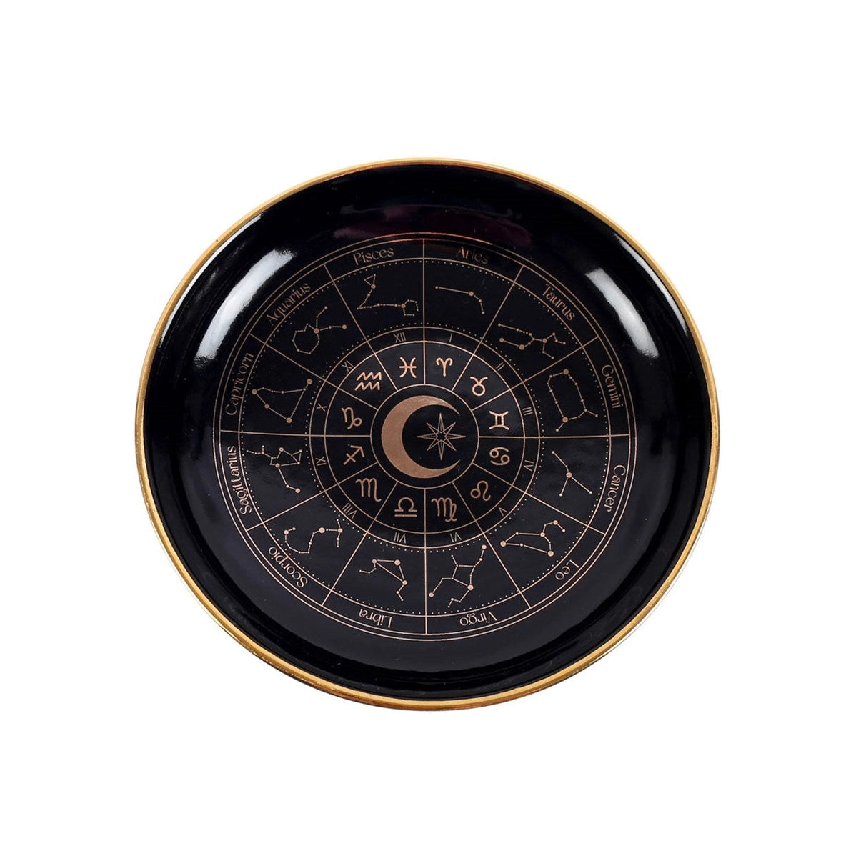 Astrology Wheel Trinket Dish | Black
