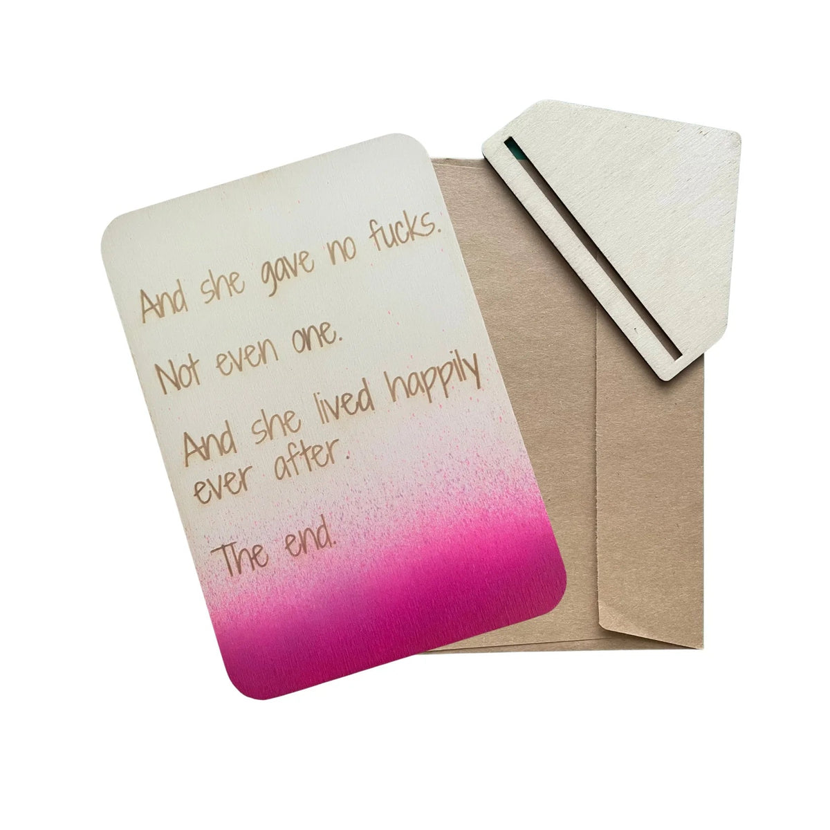 And She Gave No Fuck Rude  Greeting Card _ Luna &amp; Soul Australia