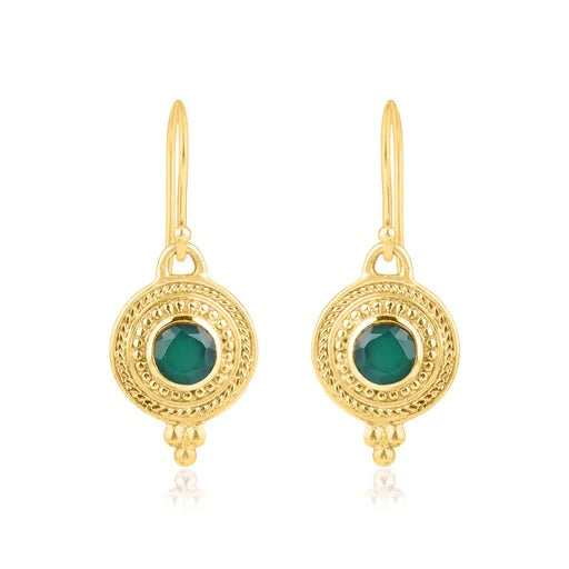 Green Onyx Drop Earrings