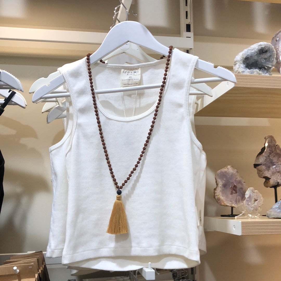 Organic Cotton Rib Tank Top White Australia 