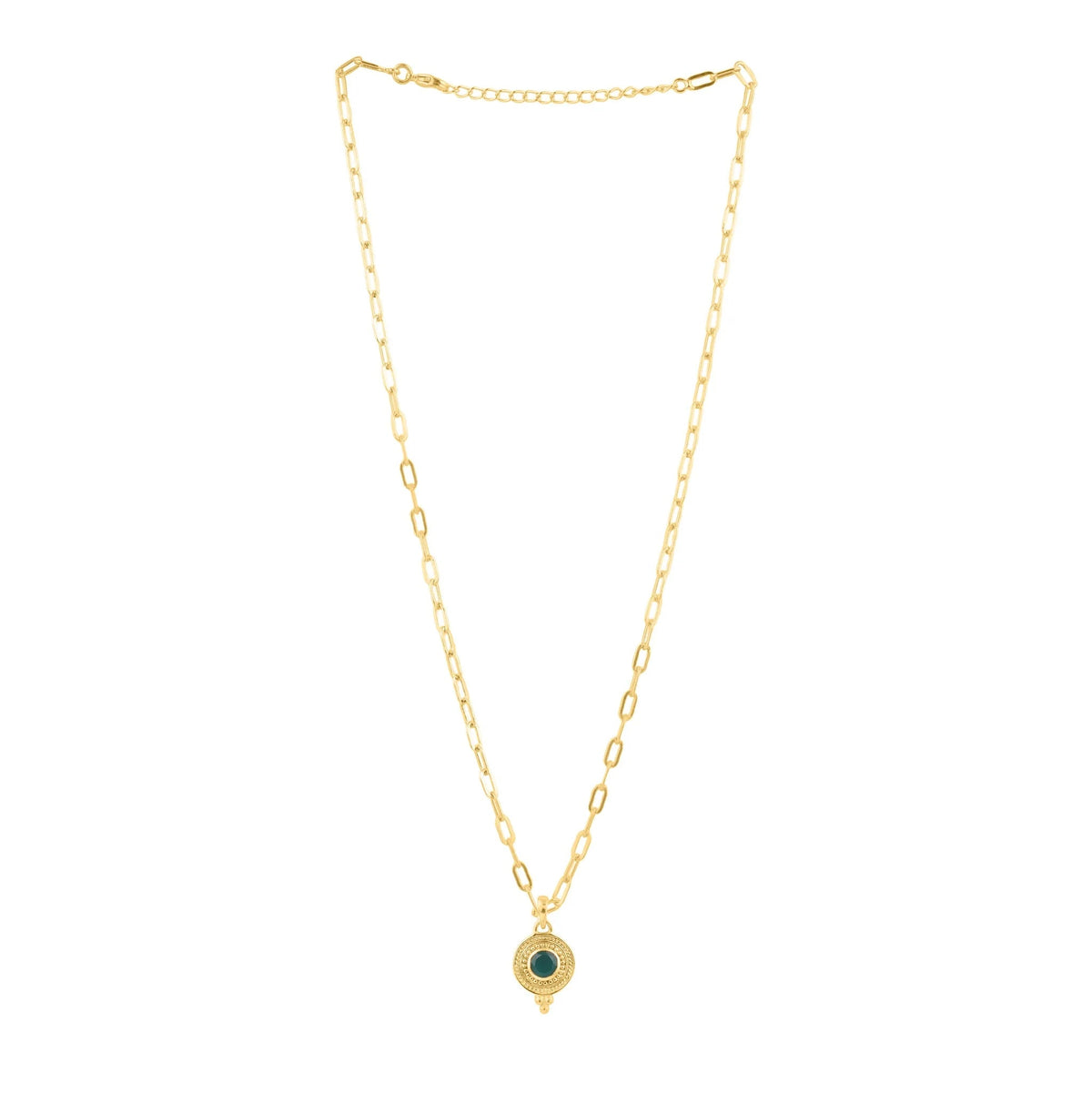 Green Onyx Disc Yoga Necklace _ Luna &amp; Soul