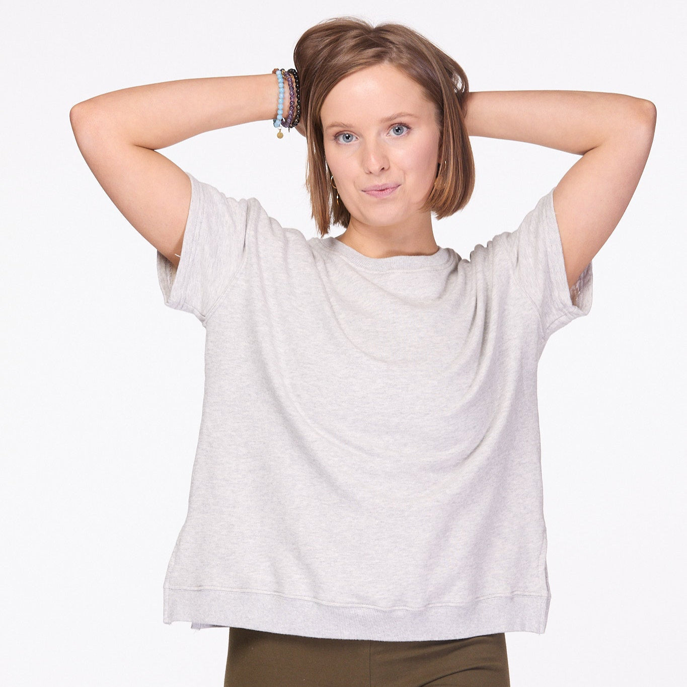 Organic Terry Cotton T shirt Grey Luna & Soul Melbourne 