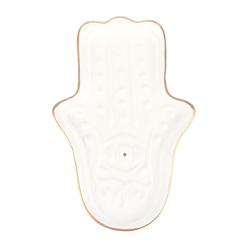 Hamsa Hand Incense Holder White Luna &amp; Soul Australia