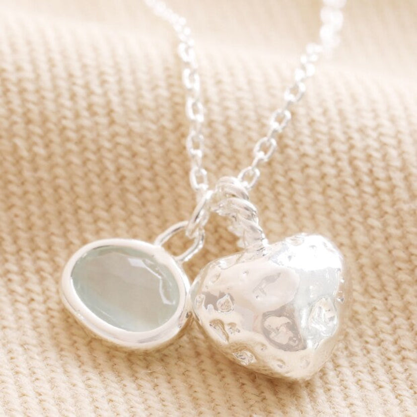 Heart + Moonstone Necklace Luna &amp; Soul