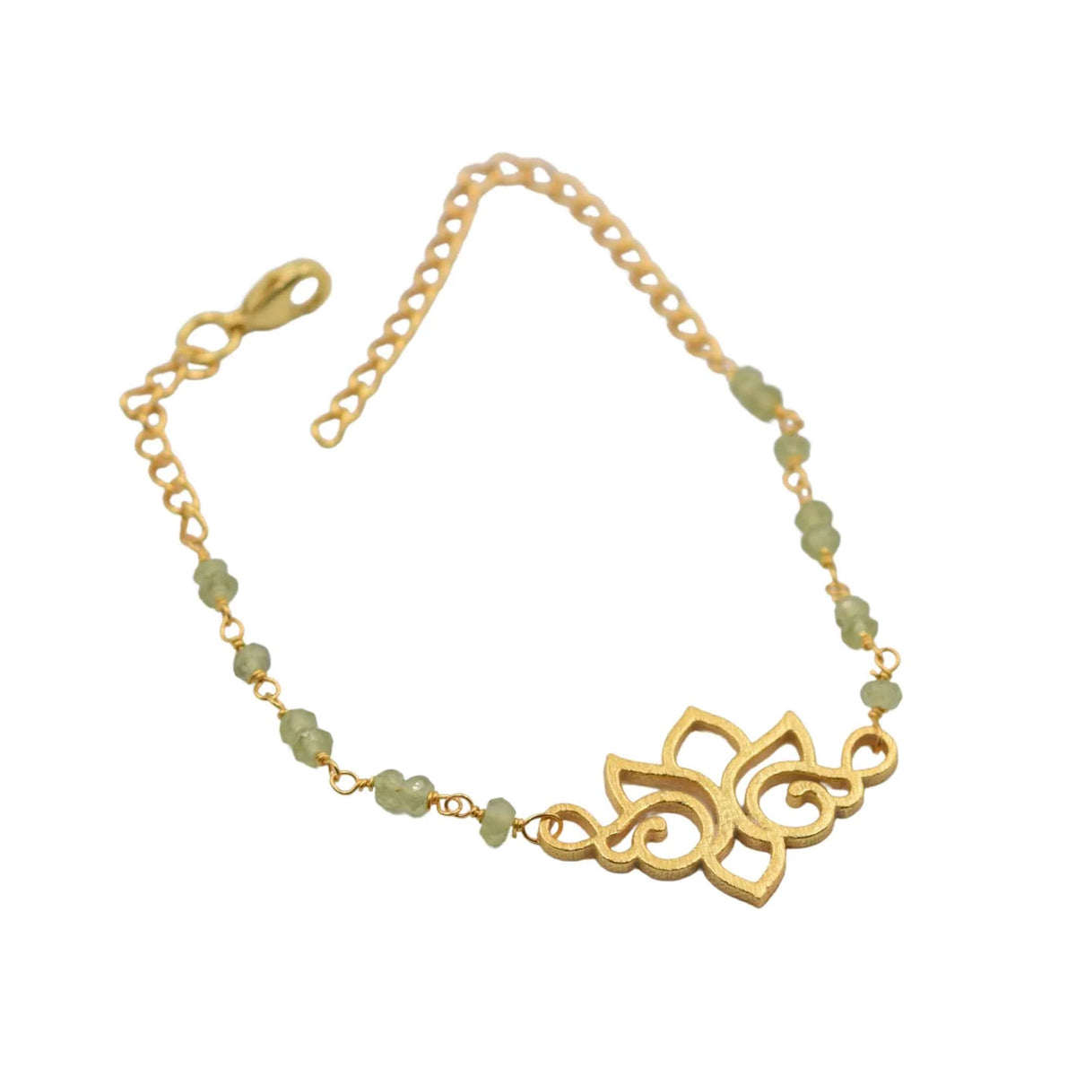 Lotus Flower Bracelet Peridot _ Luna &amp; Soul Australia 