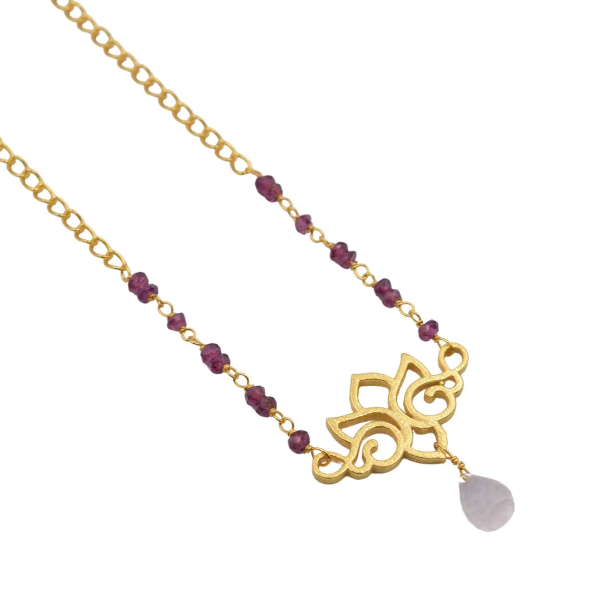 Lotus Flower Necklace  Garnet _ Luna &amp; Soul Australia 