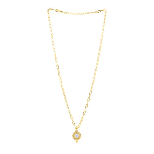 Moonstone Disk Yoga Necklace Luna &amp; Soul Australia