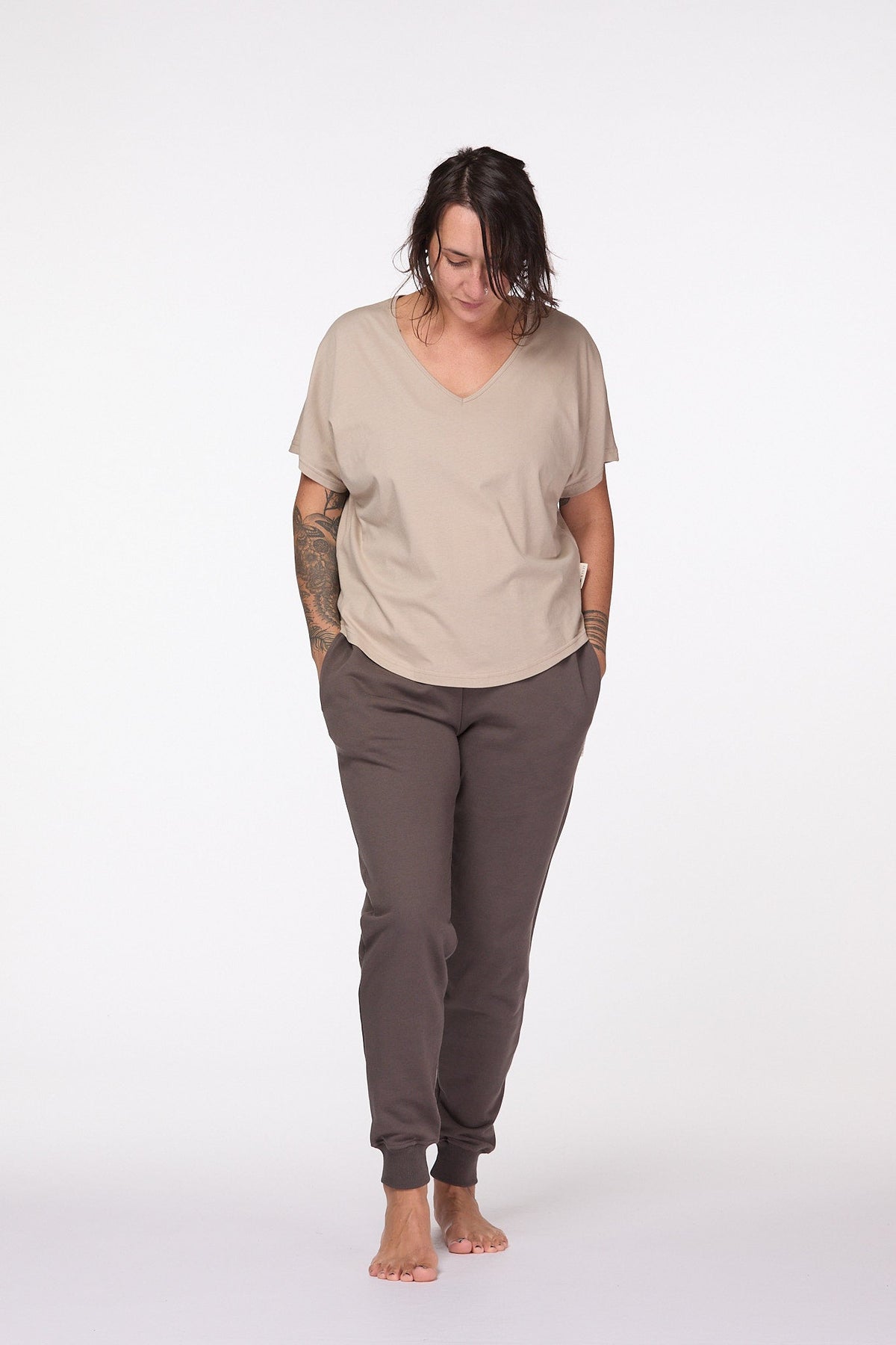 Slouchy Boxy V Neck cotton T-shirt 