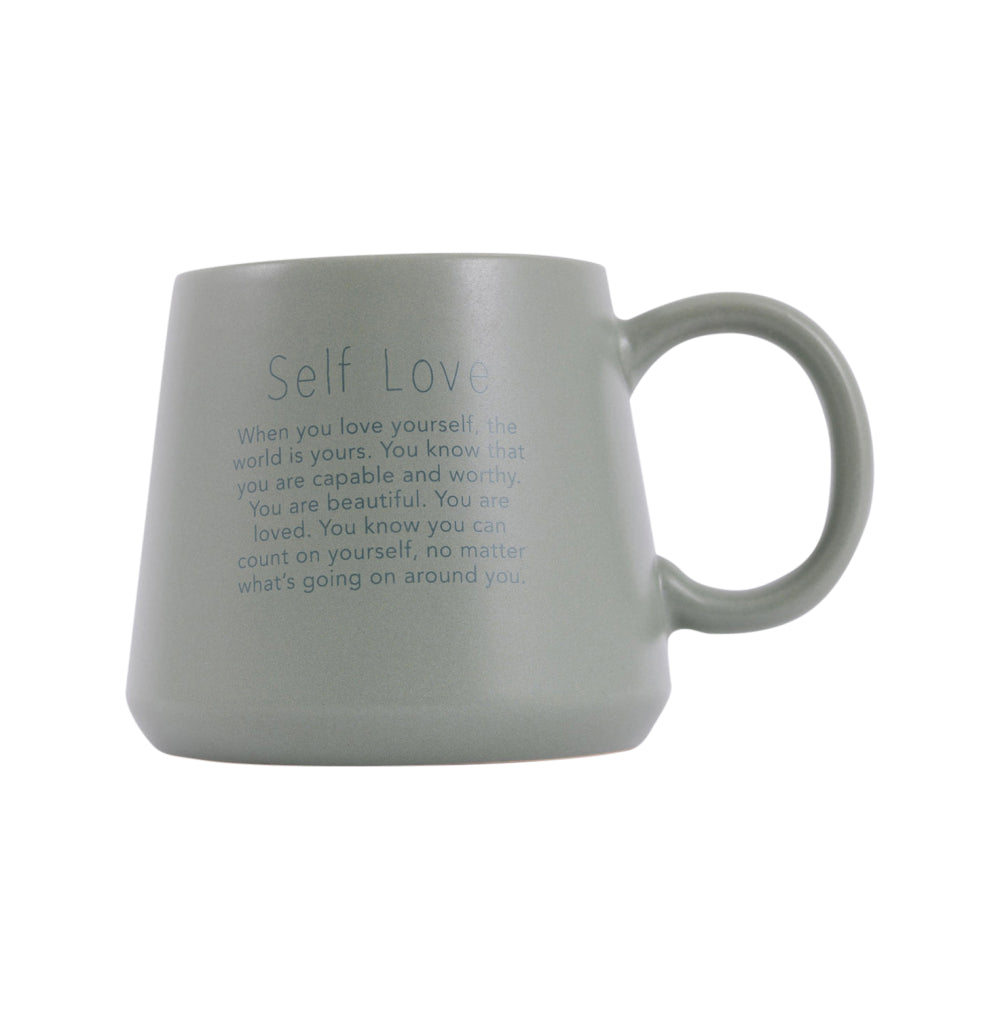 Sage Green Self Love quote Mug Luna &amp; Soul 1 