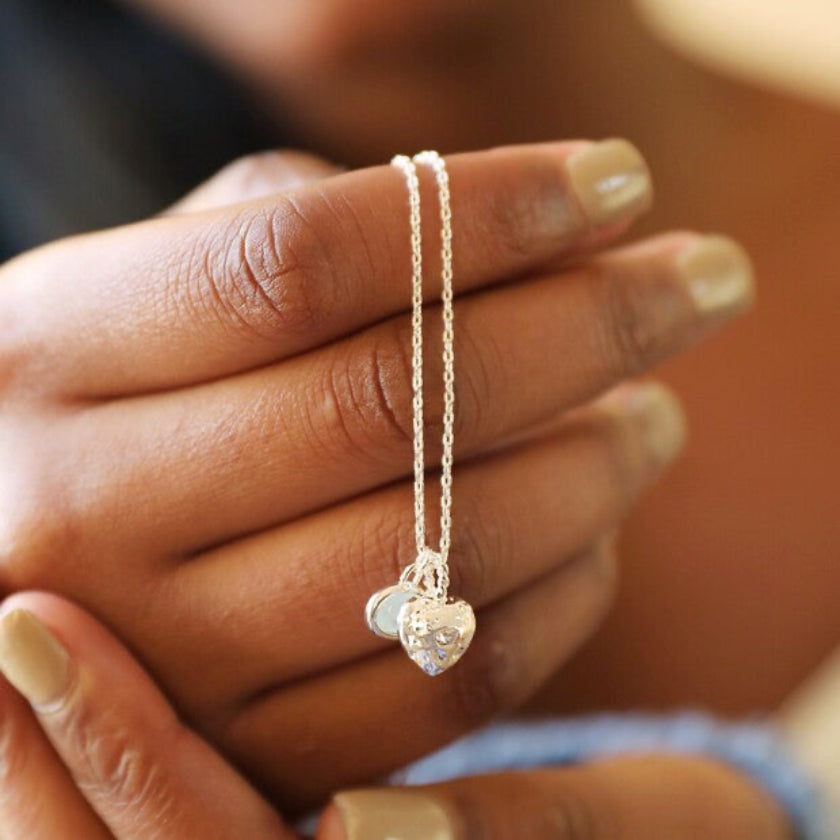 heart and moonstone necklace