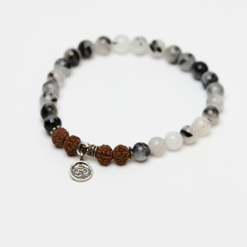 I am Safe Mala Bracelet for Yoga jeweller for men and women Tourmalinated Quartz Bracelet Luna & Soul Australia 