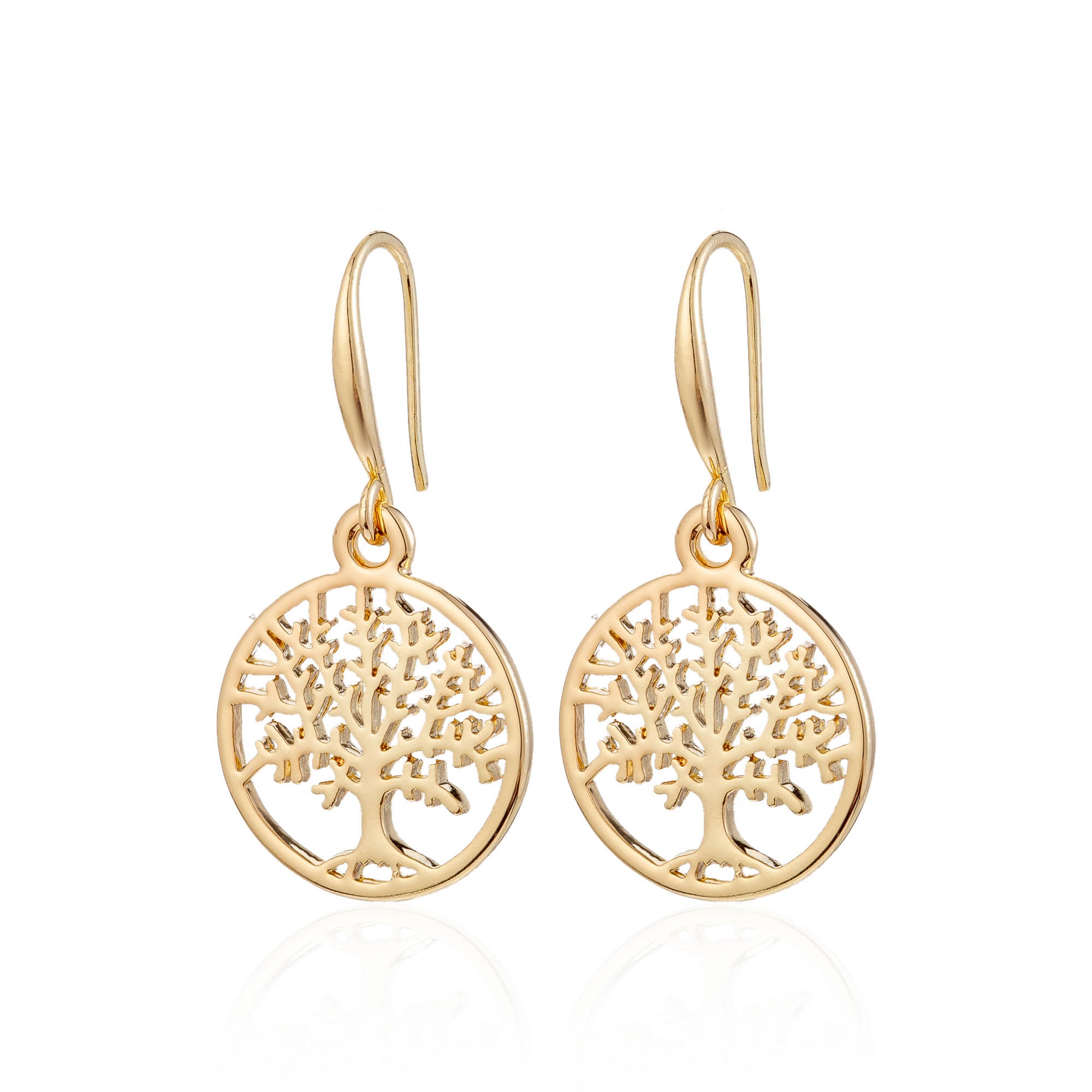 Tree of Life Drop Earrings | Gold