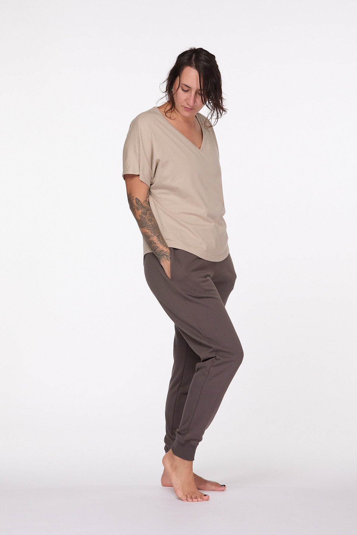 Slouchy Boxy V Neck cotton T-shirt 