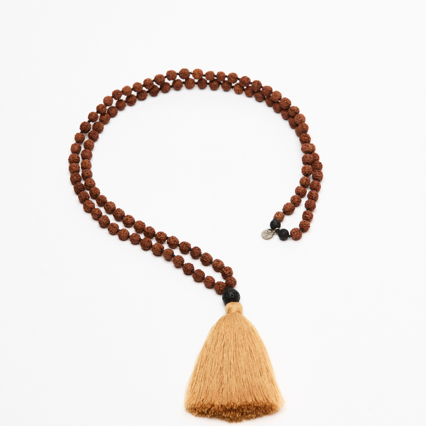 I am Grounded 108 Rudraksha bead Yoga Necklace Luna &amp; Soul Australia