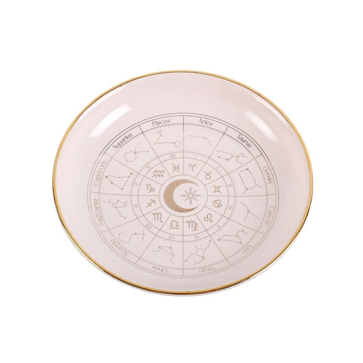 Astrology Wheel Trinket Dish | White