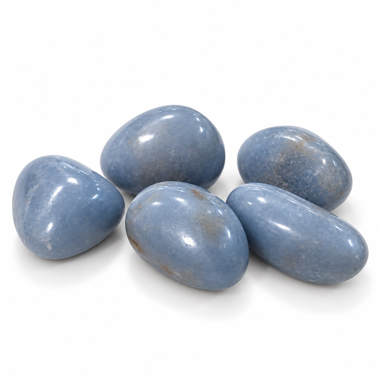 Angelite tumble stone from Peru.