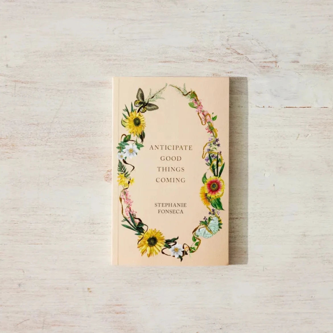 Front cover of Anticipate Good Things Coming by Stephanie Fonseca — a poetic book about hope and self-love.