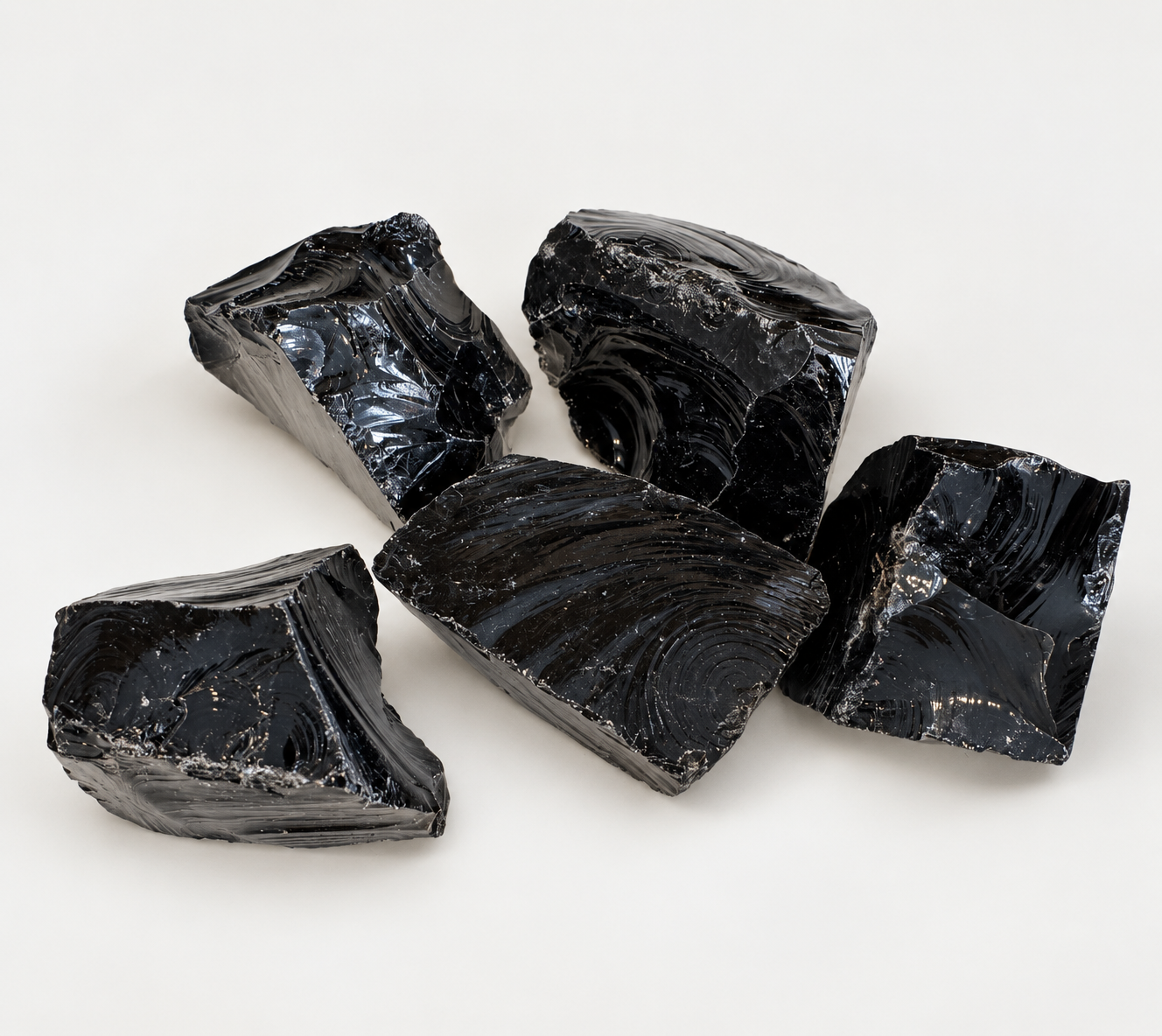 Natural Black Obsidian rough crystal stones