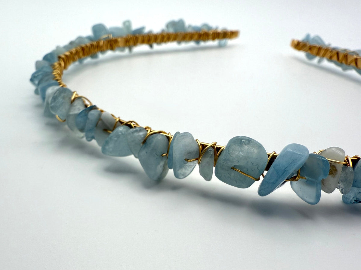 Aquamarine Crystal Hairband