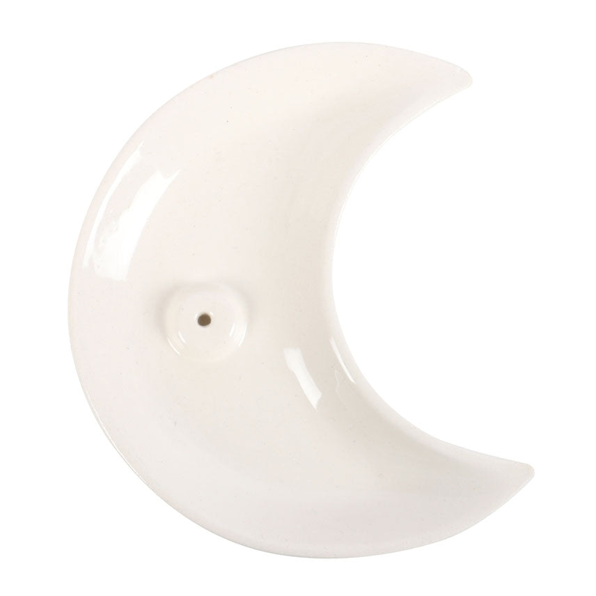 Crescent Moon Incense Holder| White