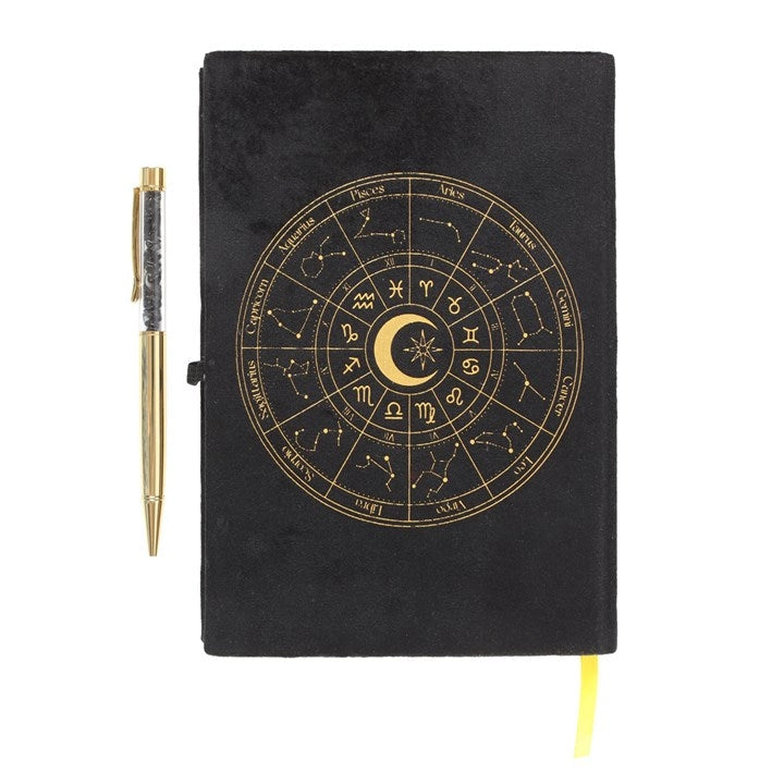 Astrology Journal + Black Obsidian Pen