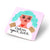 Calm Your Tits Grumpy Angel Coaster – funny illustrated teal-haired angel on pink background.