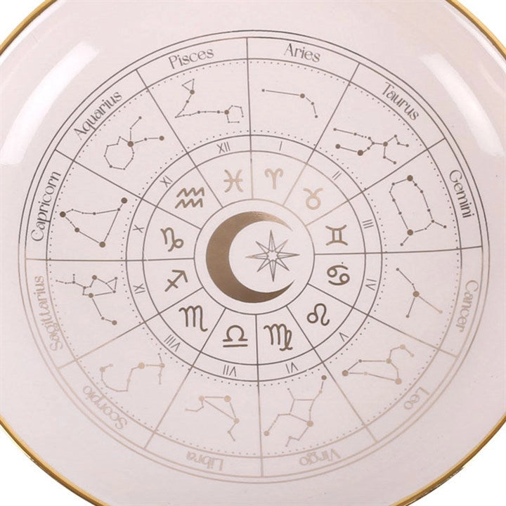 Astrology Wheel Trinket Dish | White