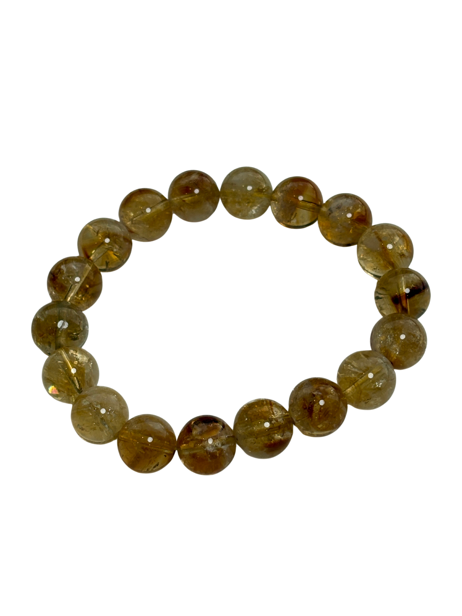Citrine crystal bracelet with 10mm round yellow beads for positivity and abundance