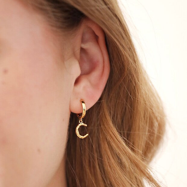 Moon + Star Charm Hoop Earrings  Luna &amp; Soul Yoga Jewellery Australia
