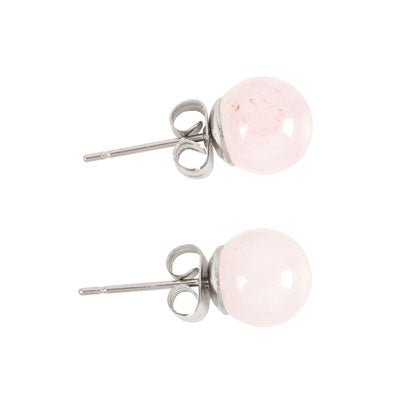 Rose Quartz Stud Earrings