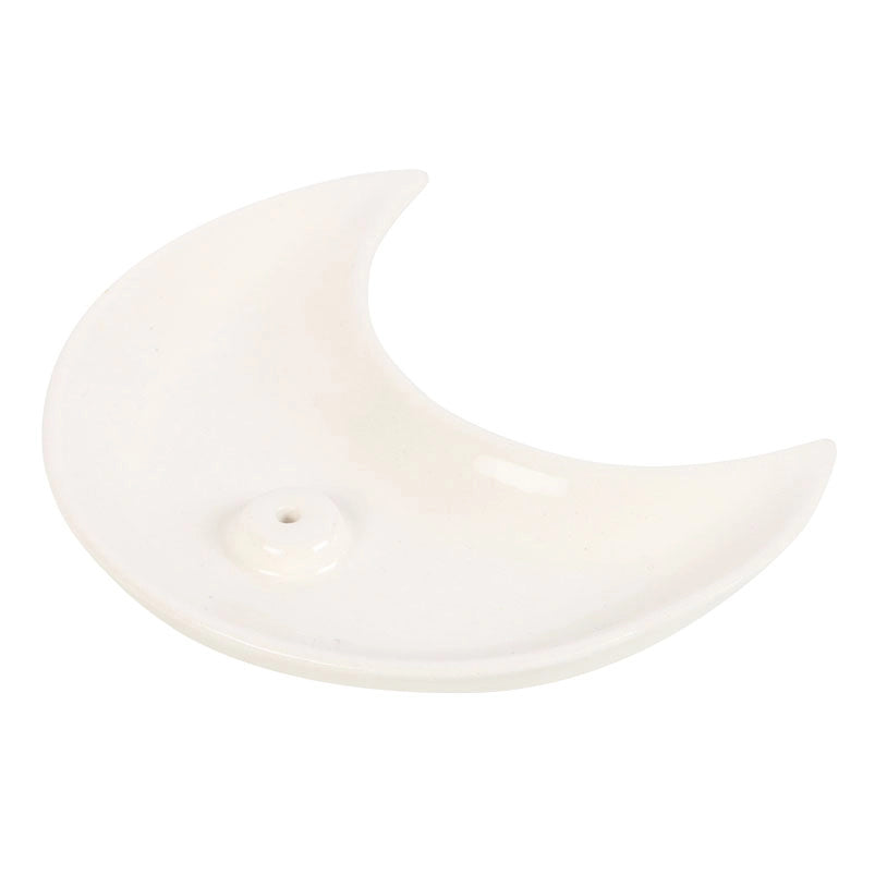 Crescent Moon Incense Holder| White