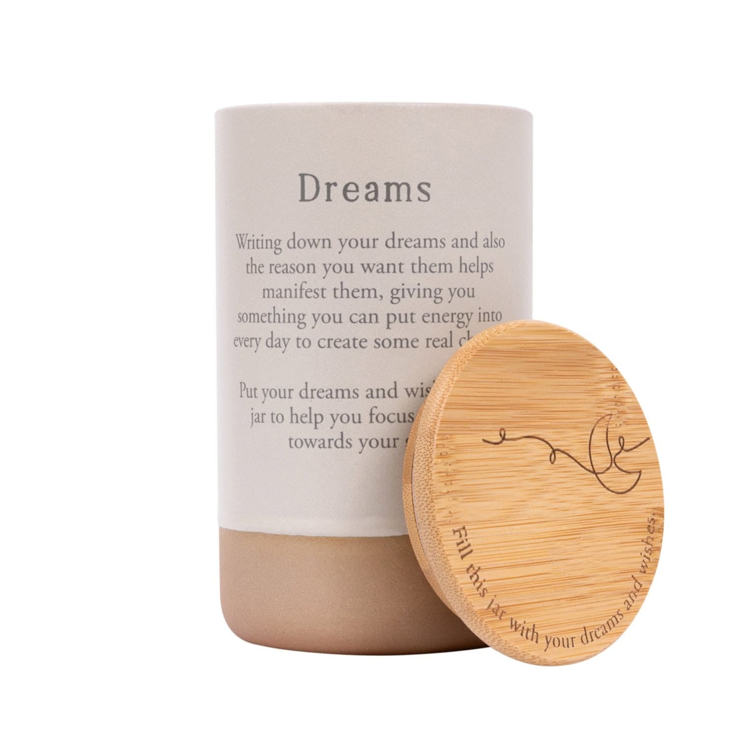Ceramic Dreams Heartfelt Jar with bamboo lid and notecards
