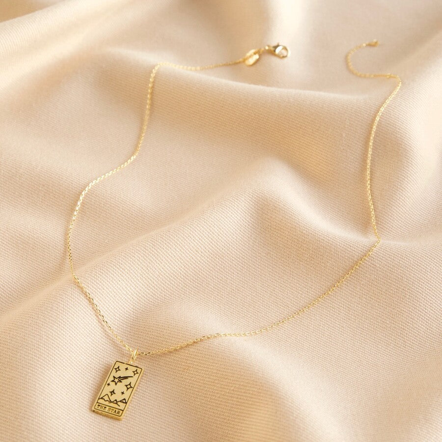 Star Tarot Card Necklace | Gold