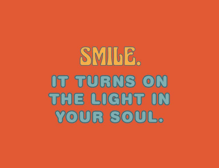 Retro sunburst illustration from Happiness Words of Inner Joy deck