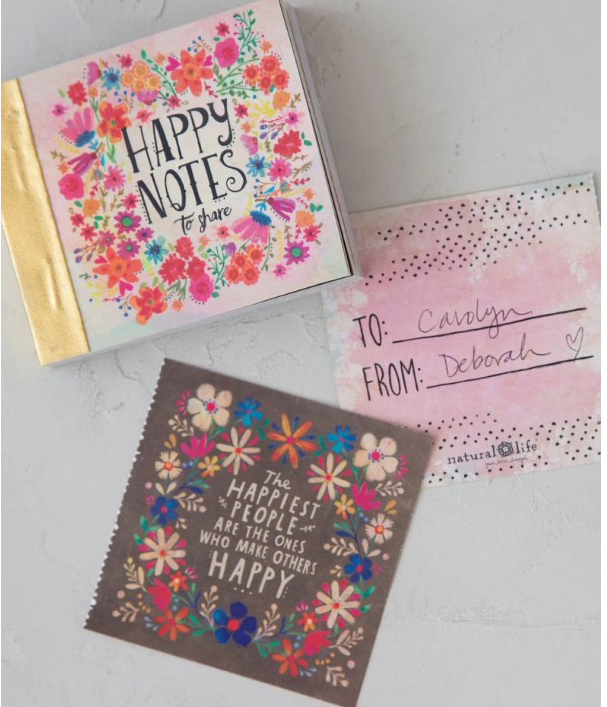 Happy Notes with positive affirmations and colourful artwork designed for gifting and spreading kindness