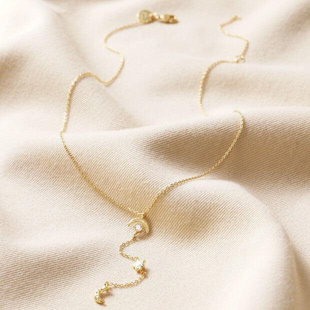 lariat-necklace in gold Melbourne Luna &amp; Soul