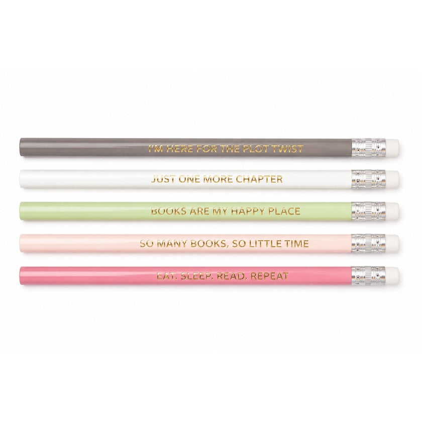 Each pencil features a unique, witty quote inspired by literature, making it a perfect addition to your desk or a thoughtful gift for a fellow bookworm.