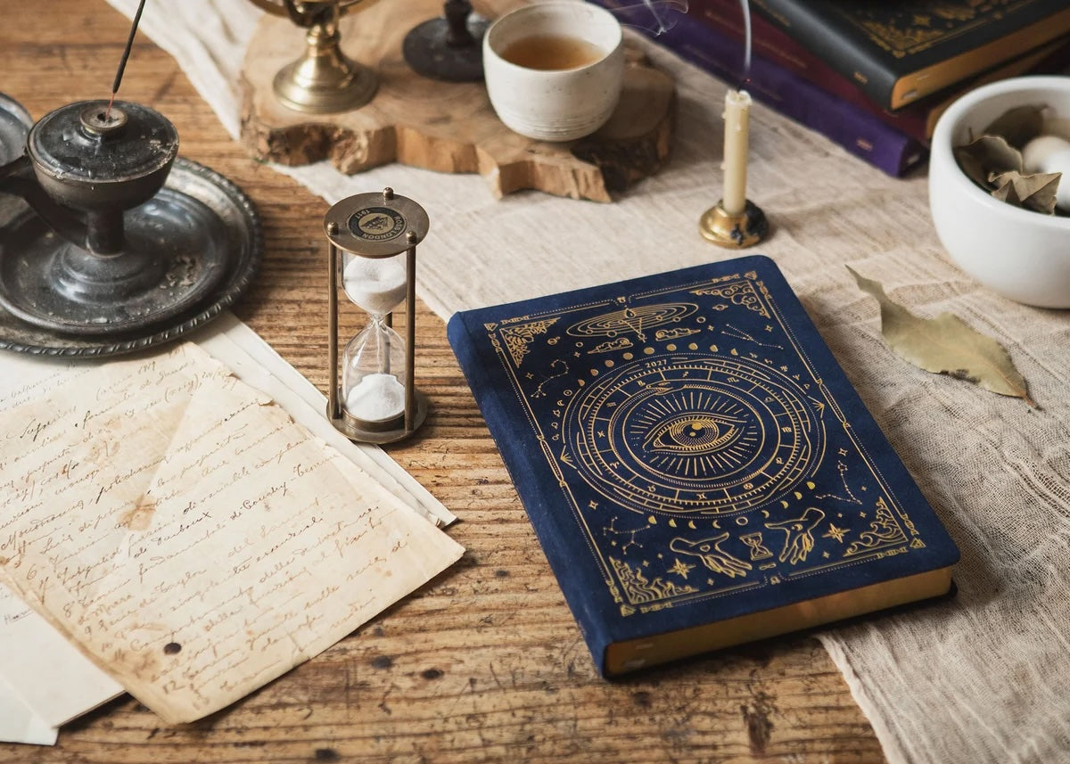 Magic of I 2027 Midnight Astrological Planner styled in a mindful planning ritual setting.