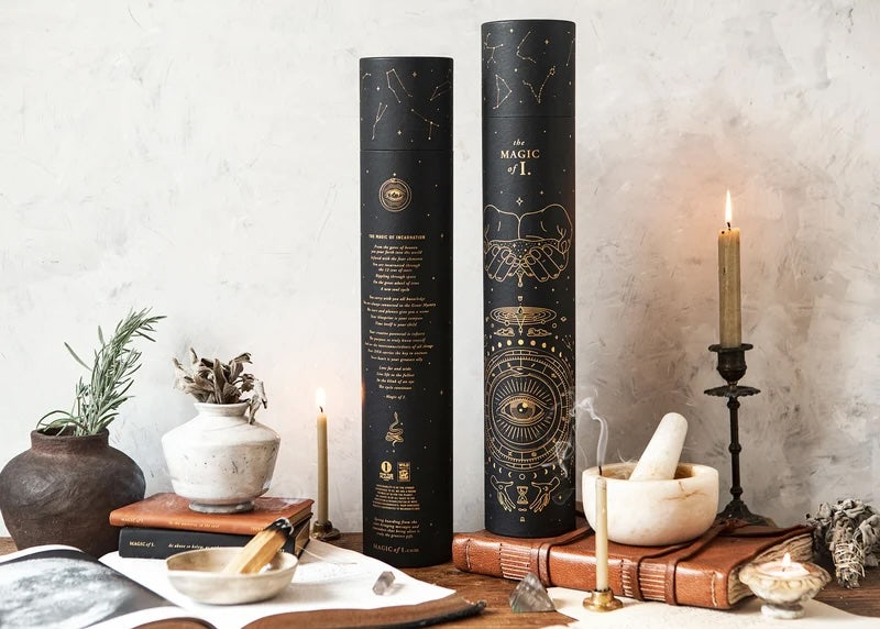 Magic of I 2027 Moon Phases calendar packaged in custom black tube.