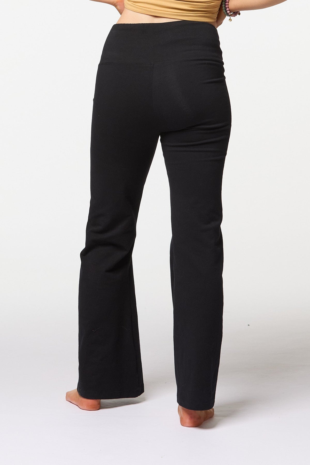 Black Flare Leggings Long Leg Organic Cotton Luna &amp; Soul Australia 3